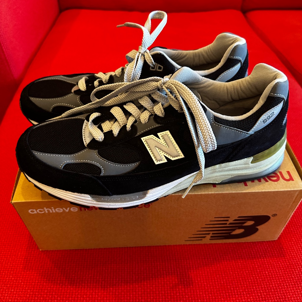 New New Balance 992 Made In Usa Black/Grey - M992bk - Size 12